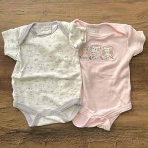 5/$20 Kyle & Deena Owl Onesies Girl 0-3 Months